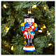 American nutcracker, 4 in, blown glass Christmas ornament s2