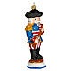 American nutcracker, 4 in, blown glass Christmas ornament s4