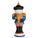 American nutcracker, 4 in, blown glass Christmas ornament s5