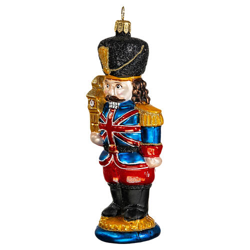 British nutcracker, 6 in, blown glass Christmas ornament 3