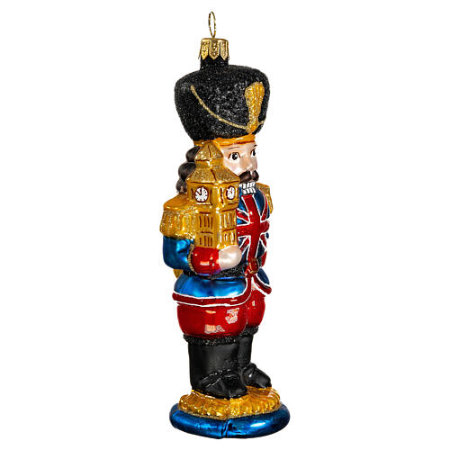 British nutcracker, 6 in, blown glass Christmas ornament 4