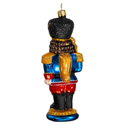 British nutcracker, 6 in, blown glass Christmas ornament 5