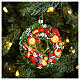 Christmas wreath with fruit, 4 in, blown glass Christmas ornament s2