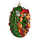 Christmas wreath with fruit, 4 in, blown glass Christmas ornament s3