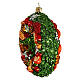 Christmas wreath with fruit, 4 in, blown glass Christmas ornament s4