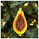 Papaya, 4 in, blown glass Christmas ornament s2