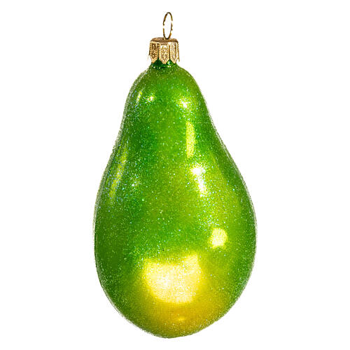 Papaya fruit Christmas tree blown glass ornament 10 cm 5