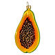 Papaya fruit Christmas tree blown glass ornament 10 cm s1