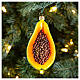 Papaya fruit Christmas tree blown glass ornament 10 cm s2