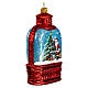 Lantern-shaped snow globe with Santa, 4 in, blown glass Christmas ornament s4