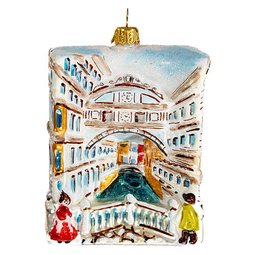 Bridge of Sighs in Venice, 4 in, blown glass Christmas ornament 1
