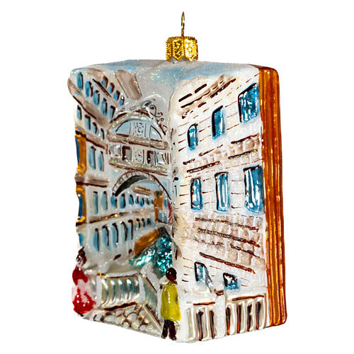 Bridge of Sighs in Venice, 4 in, blown glass Christmas ornament 3