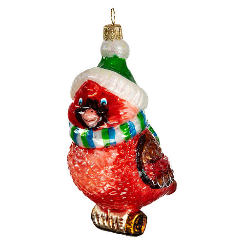 Cardinale rosso addobbo di Natale 10 cm vetro soffiato 3