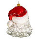Weihnachtsmannkopf, Weihnachtsbaumschmuck aus mundgeblasenem Glas, 10 cm s5