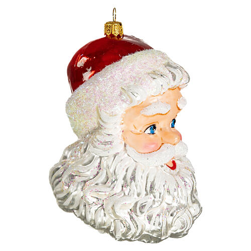 Santa's head, 4 in, blown glass Christmas ornament 4