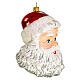 Head of Santa Claus Christmas tree blown glass ornament 10 cm s4