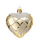 Heart-shaped Christmas ball with decoration, 100 mm, golden blown glass s3