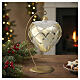 Bola de Natal coração dourado decorado 100 mm vidro soprado s2