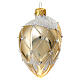 Golden heart decorated Christmas ornament 100 mm blown glass s2