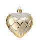 Golden heart decorated Christmas ornament 100 mm blown glass s3