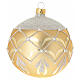 Golden Christmas ball decorated with glitter 100 mm blown glass s1