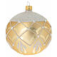 Golden Christmas ball decorated with glitter 100 mm blown glass s3