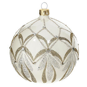 Christmas bauble 100 mm with glittery blown glass decorations
