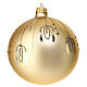 Blown glass Christmas ball, 120 mm, gold with golden glittery pattern s2