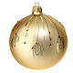 Pallina vetro soffiato 120 mm dorata decori oro glitter s1