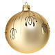 Pallina vetro soffiato 120 mm dorata decori oro glitter s3