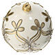 Ivory-gold Christmas ball with glittery decorations, blown glass, 120 mm s3