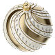 Christmas bauble hand-decorated ivory gold blown glass 120 mm s3