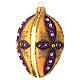 Pallina Natale vetro soffiato multicolore ricchi decori 80 mm s4