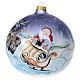 Boule Père Noël traîneau avec rennes 150 mm peinte main s2