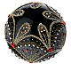 Black Christmas ball with red rhinestones, 100 mm, blown glass s4