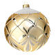 Matte golden Christmas ball with silver glitter, 150 mm, blown glass s1