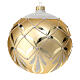 Matte golden Christmas ball with silver glitter, 150 mm, blown glass s2