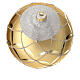 Matte golden Christmas ball with silver glitter, 150 mm, blown glass s3