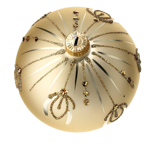 Christmas balls set of 6, golden blown glass, 80 mm 4