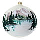 Pallina natalizia vetro soffiato paesaggio lago montagna neve 200 mm s1