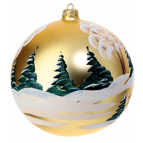 Snowy village Christmas bauble 200 mm blown glass 4