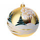 Snowy village Christmas bauble 200 mm blown glass s2