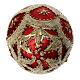 Blown glass Christmas sball, red with golden pattern, 50 mm s3