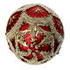 Pallina natalizia vetro soffiato rossa oro decorata a mano 50 mm s3