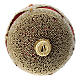 Pallina natalizia vetro soffiato rossa oro decorata a mano 50 mm s4