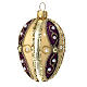 Bola Navidad huevo oro violeta decorada vidrio soplado purpurina 50 mm s2