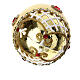 Golden glitter Christmas tree bauble with red rhinestones oval blown glass 50 mm s4
