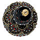 Boule de Noël lanterne noire verre soufflé strass rouges 80 mm s3