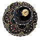Handcrafted black Christmas bauble in blown glass with red rhinestones 80 mm s3