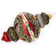 Pallina natalizia vetro soffiato artigianale decorata rosso oro 80 mm s4